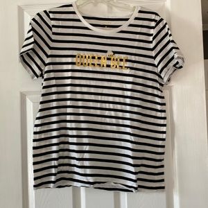 Kate Spade striped T-Shirt; “Queen Bee.”